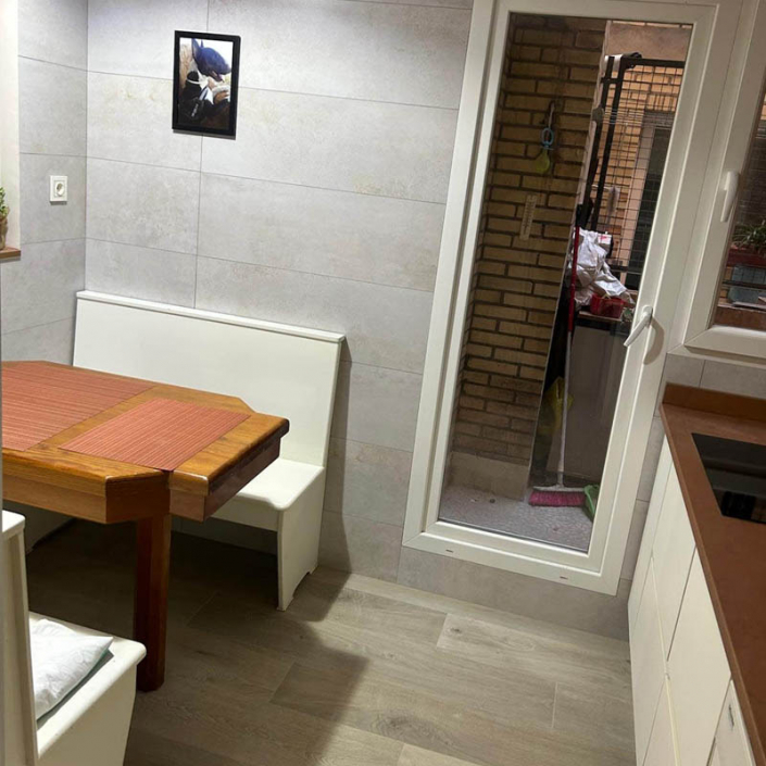 reforma, suelo , paredes. cocina estilo nórdico